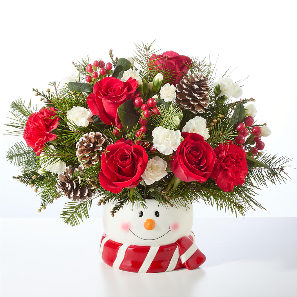 Jolly Snowman Bouquet – CHARLIE'S FLOWERS & GOURMET BASKETS, Rahway NJ