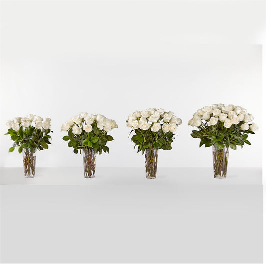 Long Stem White Rose Bouquet – CHARLIE'S FLOWERS & GOURMET BASKETS, Rahway NJ