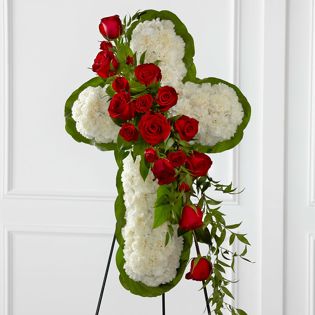 Floral Cross Easel – CHARLIE'S FLOWERS & GOURMET BASKETS, Rahway NJ