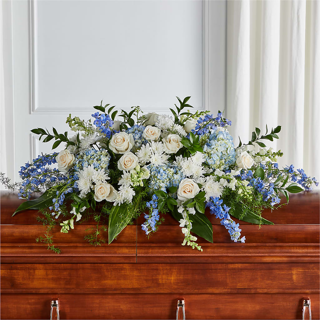 Timeless Essence Casket Spray – CHARLIE'S FLOWERS & GOURMET BASKETS, Rahway NJ