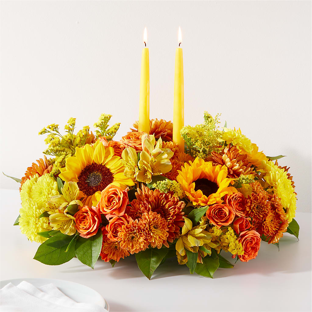 Autumn Harmony Centerpiece – CHARLIE'S FLOWERS & GOURMET BASKETS, Rahway NJ