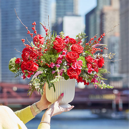 Big Red Bow Bouquet – CHARLIE'S FLOWERS & GOURMET BASKETS, Rahway NJ