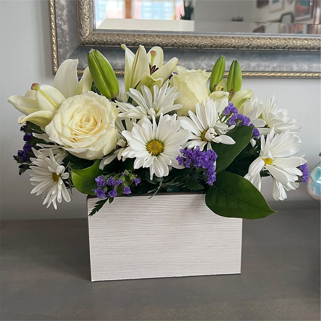 Beyond Blue Box Bouquet – CHARLIE'S FLOWERS & GOURMET BASKETS, Rahway NJ