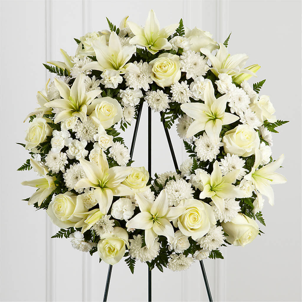 Treasured Tribute Wreath – CHARLIE'S FLOWERS & GOURMET BASKETS, Rahway NJ