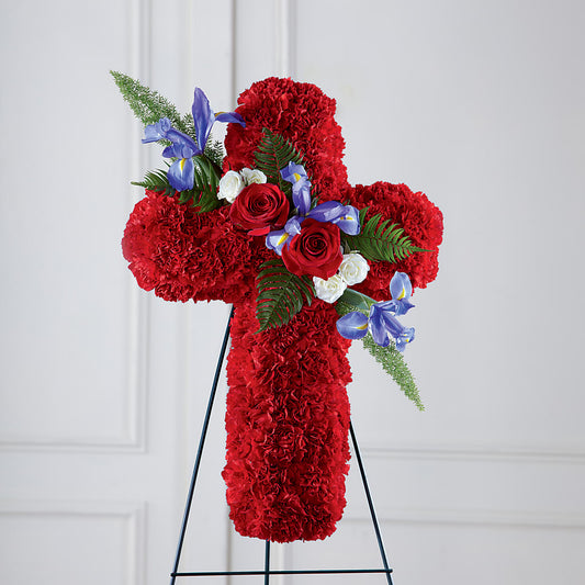 Faithful Hero Floral Cross – CHARLIE'S FLOWERS & GOURMET BASKETS, Rahway NJ