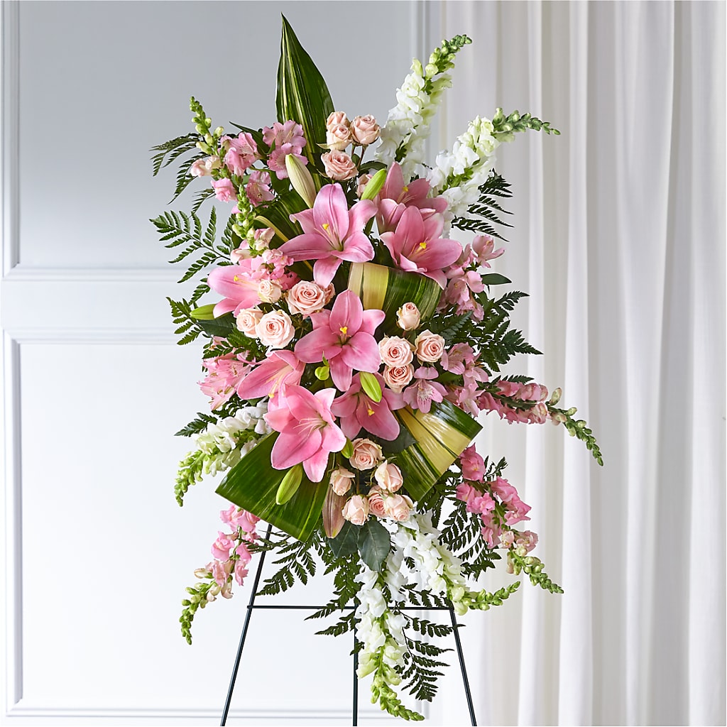 Elegant Embrace Standing Spray – CHARLIE'S FLOWERS & GOURMET BASKETS, Rahway NJ
