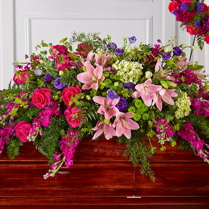Radiant Tribute Casket Spray – CHARLIE'S FLOWERS & GOURMET BASKETS, Rahway NJ