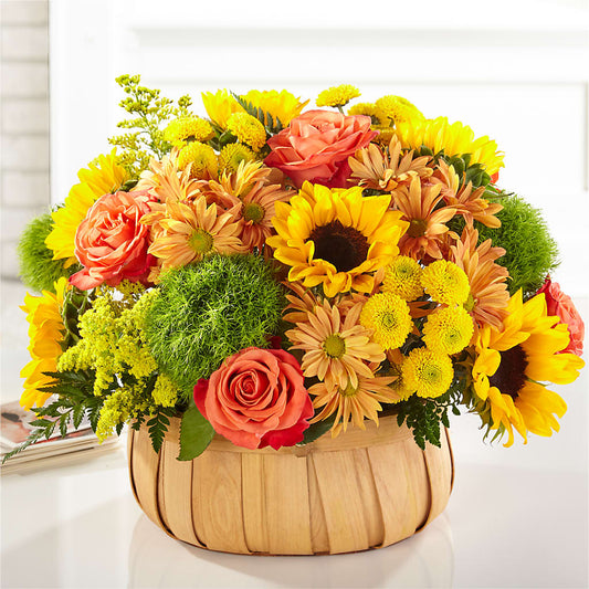 Harvest Sunflower Basket – CHARLIE'S FLOWERS & GOURMET BASKETS, Rahway NJ