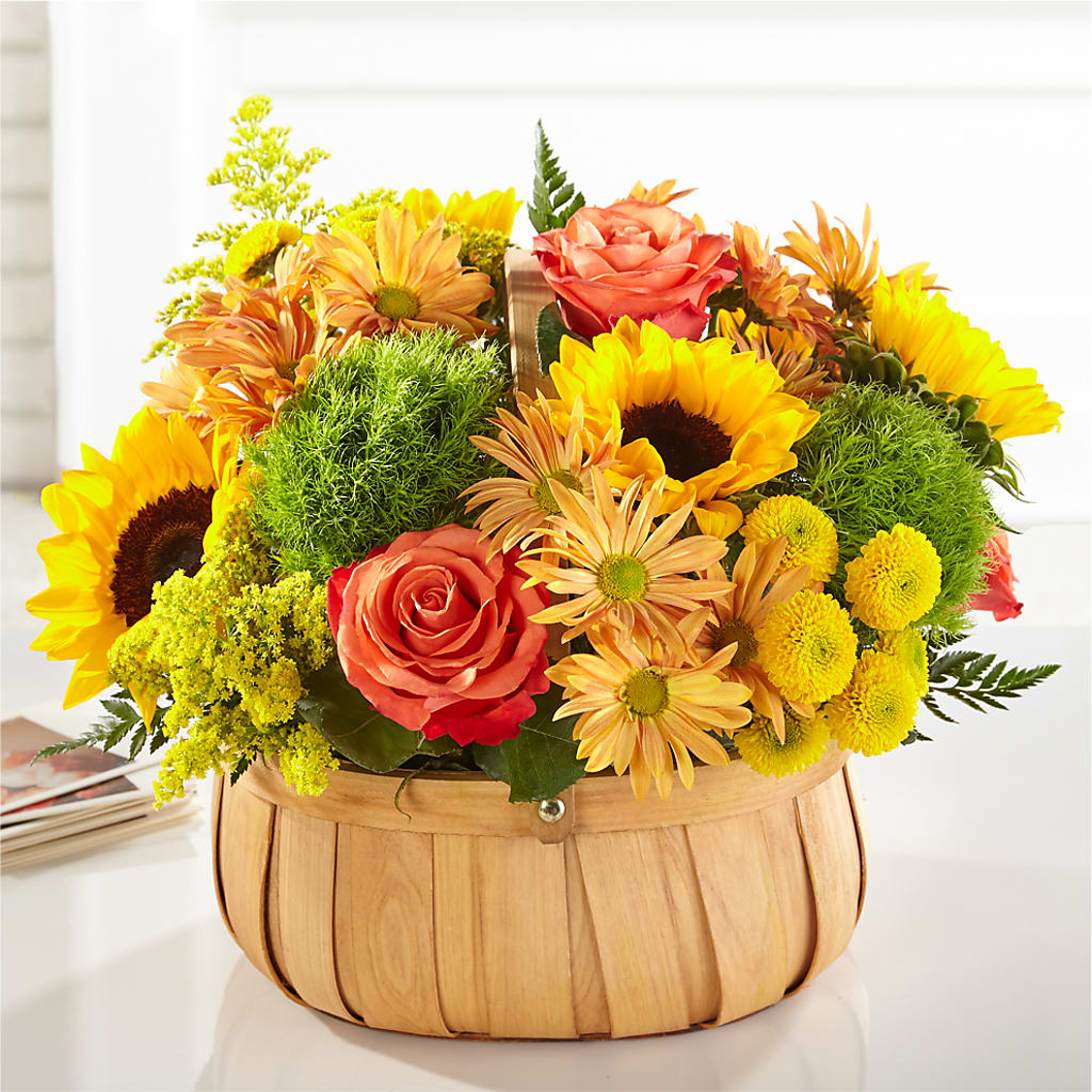 Harvest Sunflower Basket – CHARLIE'S FLOWERS & GOURMET BASKETS, Rahway NJ