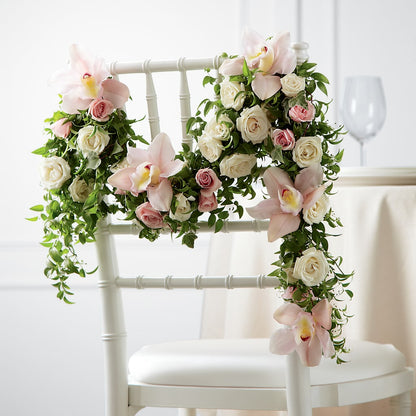 Orchid Rose Chair Décor – CHARLIE'S FLOWERS & GOURMET BASKETS, Rahway NJ